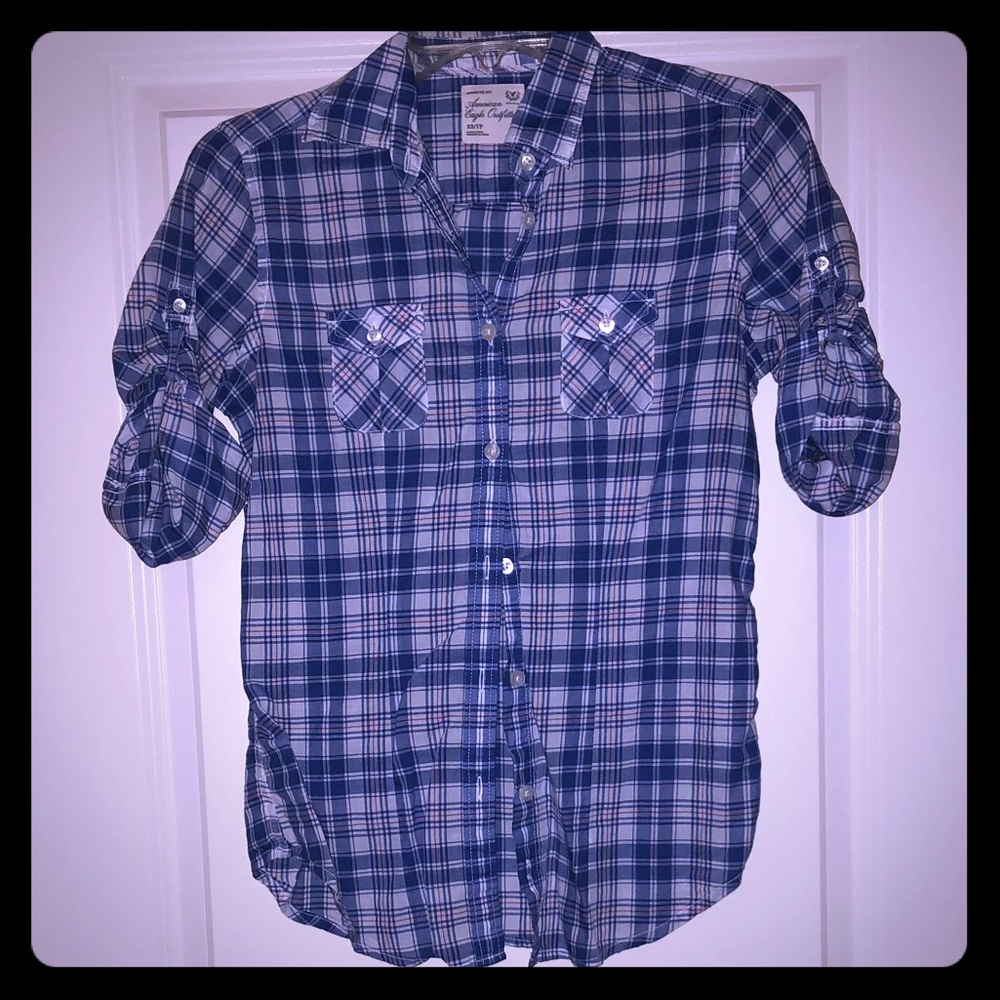 American Eagle Plaid Summer Shirt